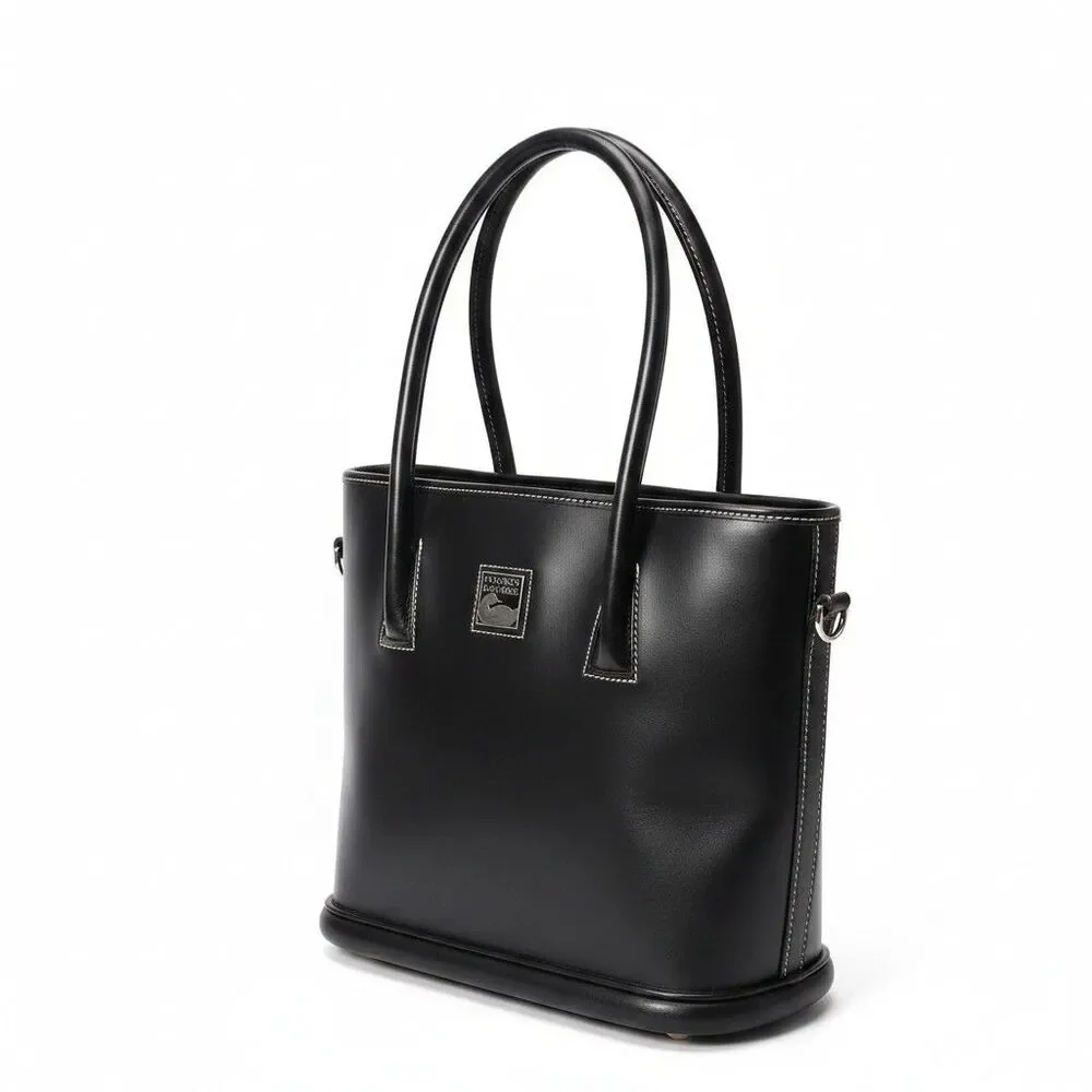 Dooney & Bourke Black Leather Shopper Tote Bag & Wallet w/Checkbook Vintage USA